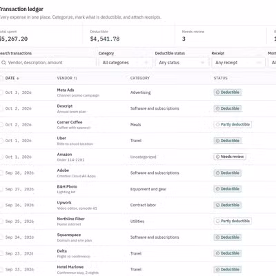 Creator Expense Tracker preview