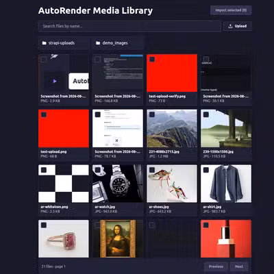 Autorender Media Library page in Strapi admin