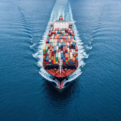 Container ship freight transport
