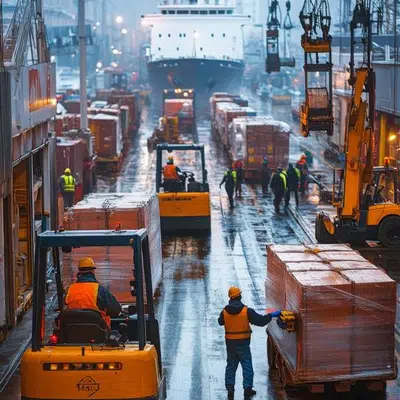 Cargo handling with gantry crane